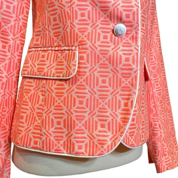 GAP Jacquard Academy Blazer Tailored Fit Neon Pink - Women's 0 - Picture 3 of 8